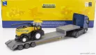 IVECO FIAT  STRALIS 540 TRUCK PIANALE 2009 WITH NEW HOLLAND FR920 MIETITREBBIA GOMMATA HARVESTER  BLUE YELLOW BLACK