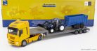 IVECO FIAT  STRALIS 540 TRUCK PIANALE 2009 WITH NEW HOLLAND T6.175 TRACTOR + TRAILER  YELLOW BLUE BLACK