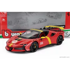   FERRARI  SF90 XX N 51 24h LE MANS WINNER LIVERY - EXCLUSIVE CARMODEL  RED YELLOW