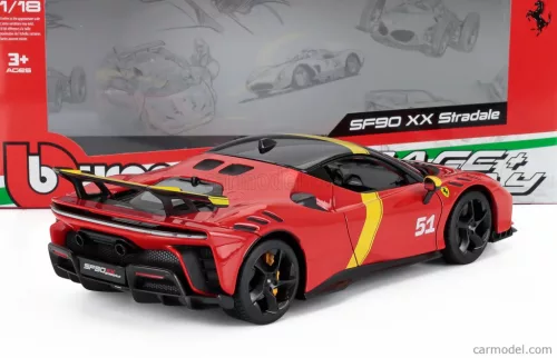 FERRARI  SF90 XX N 51 24h LE MANS WINNER LIVERY - EXCLUSIVE CARMODEL  RED YELLOW