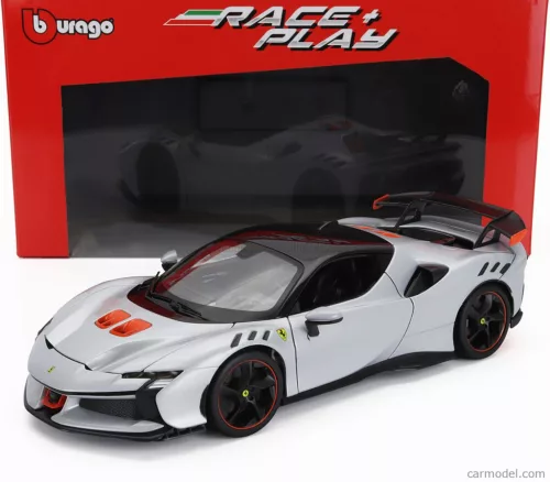 FERRARI  SF90XX STRADALE 2024  BIANCO ARTICO - WHITE MET ORANGE BLACK