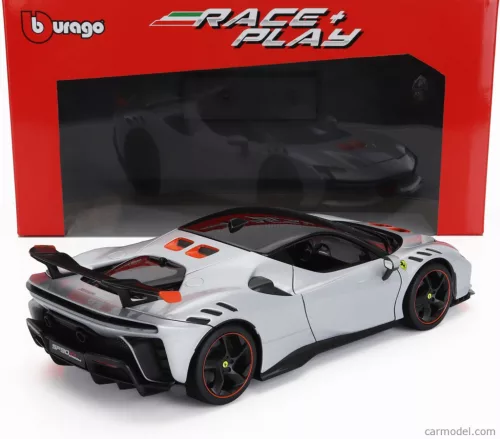 FERRARI  SF90XX STRADALE 2024  BIANCO ARTICO - WHITE MET ORANGE BLACK