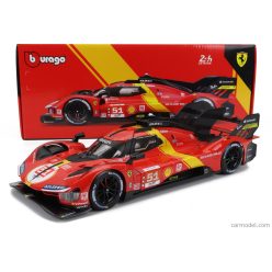   FERRARI  499P 3.0L TURBO V6 TEAM FERRARI AF CORSE N 51 WINNER 24h LE MANS 2023 ALESSANDRO PIER GUIDI - JAMES CALADO - ANTONIO GIOVINAZZI  RED YELLOW BLACK