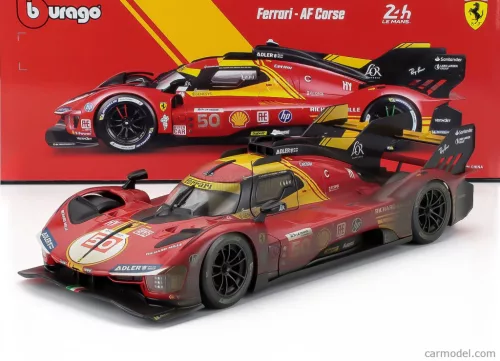 FERRARI  499P 3.0L TURBO V6 TEAM FERRARI AF CORSE N 50 WINNER 24h LE MANS (AFTER RACE VERSION) 2024 ANTONIO FUOCO - MIGUEL MOLINA - NICKLAS NIELSEN  RED