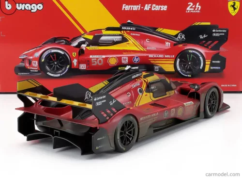 FERRARI  499P 3.0L TURBO V6 TEAM FERRARI AF CORSE N 50 WINNER 24h LE MANS (AFTER RACE VERSION) 2024 ANTONIO FUOCO - MIGUEL MOLINA - NICKLAS NIELSEN  RED
