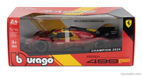 FERRARI  499P 3.0L TURBO V6 TEAM FERRARI AF CORSE N 50 WINNER 24h LE MANS (AFTER RACE VERSION) 2024 ANTONIO FUOCO - MIGUEL MOLINA - NICKLAS NIELSEN  RED