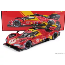   FERRARI  499P 3.0L TURBO V6 TEAM FERRARI AF CORSE N 51 3rd 24h LE MANS 2024 ALESSANDRO PIER GUIDI - JAMES CALADO - ANTONIO GIOVINAZZI  RED