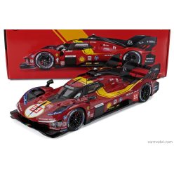   FERRARI  499P 3.0L TURBO V6 TEAM FERRARI AF CORSE N 51 3rd 24h LE MANS 2025 ALESSANDRO PIER GUIDI - JAMES CALADO - ANTONIO GIOVINAZZI  RED YELLOW BLACK