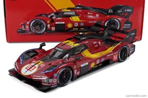 FERRARI  499P 3.0L TURBO V6 TEAM FERRARI AF CORSE N 51 3rd 24h LE MANS 2025 ALESSANDRO PIER GUIDI - JAMES CALADO - ANTONIO GIOVINAZZI  RED YELLOW BLACK