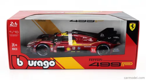 FERRARI  499P 3.0L TURBO V6 TEAM FERRARI AF CORSE N 51 3rd 24h LE MANS 2025 ALESSANDRO PIER GUIDI - JAMES CALADO - ANTONIO GIOVINAZZI  RED YELLOW BLACK