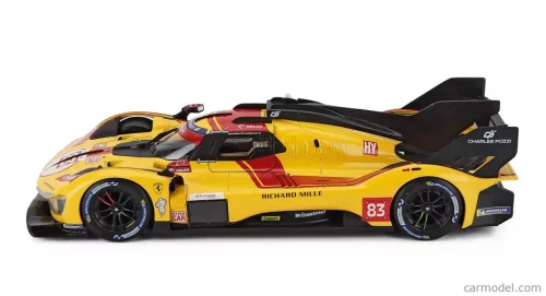 FERRARI  499P 3.0L TURBO V6 TEAM AF CORSE N 83 WINNER 24h LE MANS 2025 ROBERT KUBICA - PHIL HANSON - YIFEI YE  YELLOW RED