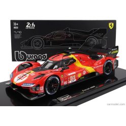   FERRARI  499P 3.0L TURBO V6 TEAM FERRARI AF CORSE N 51 WINNER 24h LE MANS 2023 ALESSANDRO PIER GUIDI - JAMES CALADO - ANTONIO GIOVINAZZI  - WITH SHOWCASE - EXCLUSIVE CARMODEL  RED YELLOW BLACK