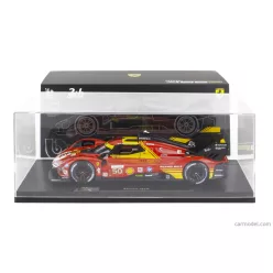   FERRARI  499P 3.0L TURBO V6 TEAM FERRARI AF CORSE N 50 WINNER 24h LE MANS 2024 ANTONIO FUOCO - MIGUEL MOLINA - NICKLAS NIELSEN - CON VETRINA - WITH SHOWCASE  RED