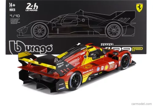 FERRARI  499P 3.0L TURBO V6 TEAM FERRARI AF CORSE N 50 WINNER 24h LE MANS 2024 ANTONIO FUOCO - MIGUEL MOLINA - NICKLAS NIELSEN - CON VETRINA - WITH SHOWCASE  RED