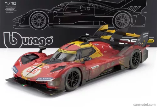 FERRARI  WITH SHOWCASE - 499P 3.0L TURBO V6 TEAM FERRARI AF CORSE N 50 WINNER 24h LE MANS (AFTER RACE VERSION) 2024 ANTONIO FUOCO - MIGUEL MOLINA - NICKLAS NIELSEN  RED