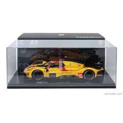   FERRARI  499P 3.0L TURBO V6 TEAM AF CORSE N 83 WINNER 24h LE MANS 2025 ROBERT KUBICA - PHIL HANSON - YIFEI YE - CON VETRINA - WITH SHOWCASE  YELLOW RED