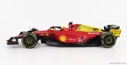 FERRARI  F1-75 SCUDERIA FERRARI N 55 4th MONZA GP ITALY 2022 CARLOS SAINZ - YELLOW WHEELS - FULL EXCLUSIVE CARMODEL  RED YELLOW