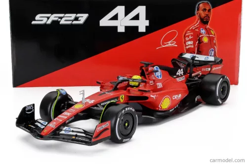 FERRARI  F1  SF-23 TEAM SCUDERIA FERRARI HP N 44 FIORANO 2025 LEWIS HAMILTON - WITH PILOT  RED BLACK