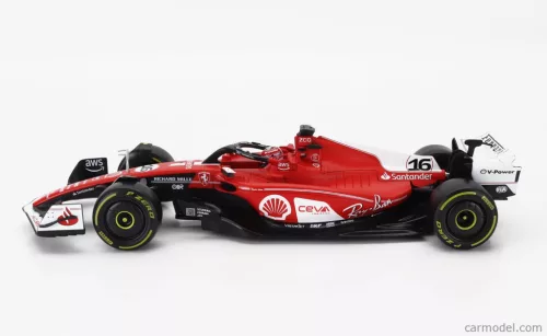 FERRARI  F1  SF-23 TEAM SCUDERIA FERRARI N 16 2nd LAS VEGAS USA GP 2023 CHARLES LECLERC  RED WHITE BLACK