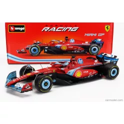   FERRARI  F1  SF-24 TEAM SCUDERIA FERRARI N 16 3rd MIAMI GP 2024 CHARLES LECLERC  RED BLACK LIGHT BLUE