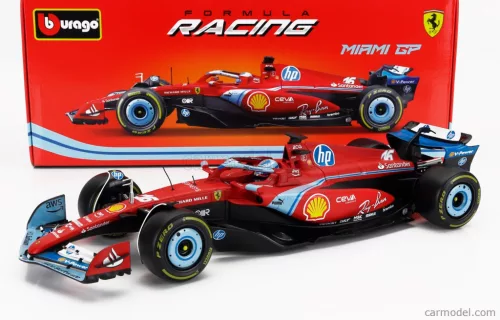 FERRARI  F1  SF-24 TEAM SCUDERIA FERRARI N 16 3rd MIAMI GP 2024 CHARLES LECLERC  RED BLACK LIGHT BLUE