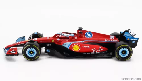 FERRARI  F1  SF-24 TEAM SCUDERIA FERRARI N 16 3rd MIAMI GP 2024 CHARLES LECLERC  RED BLACK LIGHT BLUE