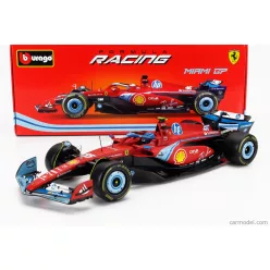   FERRARI  F1  SF-24 TEAM SCUDERIA FERRARI N 55 5th MIAMI GP 2024 CARLOS SAINZ  RED BLACK LIGHT BLUE