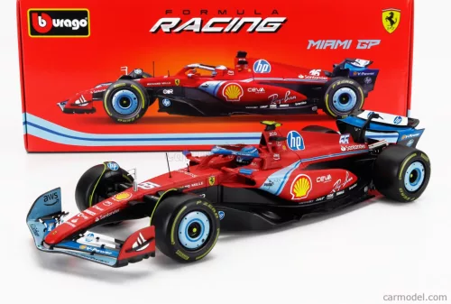 FERRARI  F1  SF-24 TEAM SCUDERIA FERRARI N 55 5th MIAMI GP 2024 CARLOS SAINZ  RED BLACK LIGHT BLUE