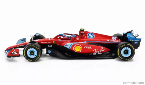 FERRARI  F1  SF-24 TEAM SCUDERIA FERRARI N 55 5th MIAMI GP 2024 CARLOS SAINZ  RED BLACK LIGHT BLUE