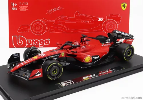 FERRARI  F1  SF-23 TEAM SCUDERIA FERRARI N 16 SEASON 2023 CHARLES LECLERC - CON VETRINA - WITH SHOWCASE - EXCLUSIVE CARMODEL