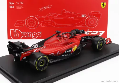 FERRARI  F1  SF-23 TEAM SCUDERIA FERRARI N 16 SEASON 2023 CHARLES LECLERC - CON VETRINA - WITH SHOWCASE - EXCLUSIVE CARMODEL