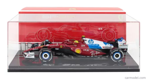 FERRARI  WITH SHOWCASE - F1  SF-25 TEAM SCUDERIA FERRARI HP N 44 MIAMI GP 2025 LEWIS HAMILTON  RED WHITE BLUE