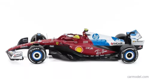 FERRARI  WITH SHOWCASE - F1  SF-25 TEAM SCUDERIA FERRARI HP N 44 MIAMI GP 2025 LEWIS HAMILTON  RED WHITE BLUE