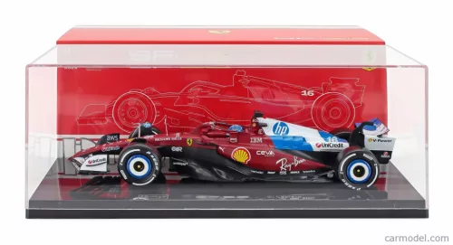 FERRARI  WITH SHOWCASE - F1  SF-25 TEAM SCUDERIA FERRARI N 16 MIAMI GP 2025 CHARLES LECLERC  RED WHITE BLUE