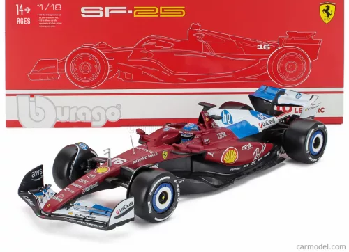 FERRARI  WITH SHOWCASE - F1  SF-25 TEAM SCUDERIA FERRARI N 16 MIAMI GP 2025 CHARLES LECLERC  RED WHITE BLUE