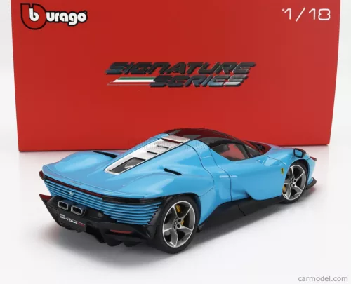 FERRARI  DAYTONA SP3 CLOSED ROOF 2022 - CON VETRINA - WITH SHOWCASE - EXCLUSIVE CARMODEL  MEDIUM BLUE