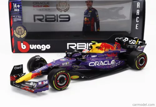 RED BULL  F1  RB19 TEAM ORACLE RED BULL RACING N 11 3rd LAS VEGAS USA GP 2023 SERGIO PEREZ  PURPLE YELLOW RED