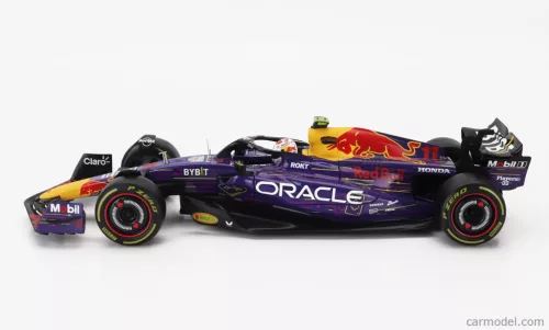RED BULL  F1  RB19 TEAM ORACLE RED BULL RACING N 11 3rd LAS VEGAS USA GP 2023 SERGIO PEREZ  PURPLE YELLOW RED