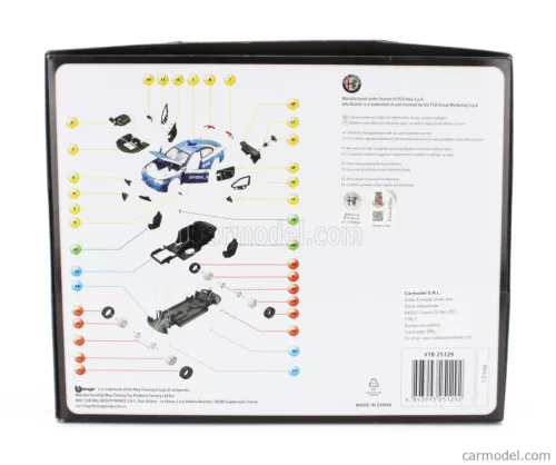 ALFA ROMEO  GIULIA POLIZIA 2016 - 36 PEZZI - 36 PCS  LIGHT BLUE WHITE