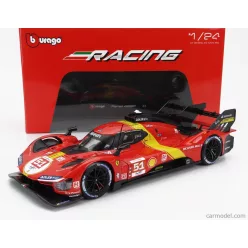   FERRARI  499P 3.0L TURBO V6 TEAM FERRARI AF CORSE N 51 WINNER 24h LE MANS 2023 ALESSANDRO PIER GUIDI - JAMES CALADO - ANTONIO GIOVINAZZI  RED YELLOW BLACK