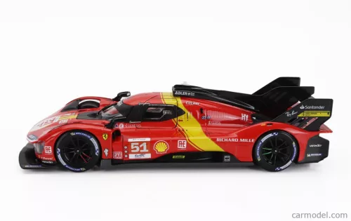 FERRARI  499P 3.0L TURBO V6 TEAM FERRARI AF CORSE N 51 WINNER 24h LE MANS 2023 ALESSANDRO PIER GUIDI - JAMES CALADO - ANTONIO GIOVINAZZI  RED YELLOW BLACK