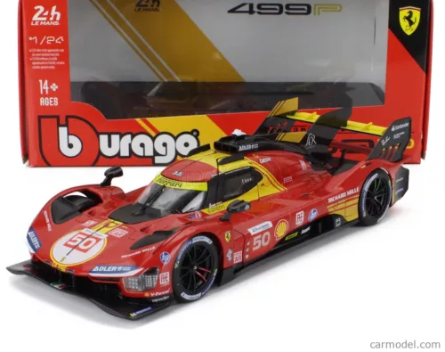 FERRARI  499P 3.0L TURBO V6 TEAM FERRARI AF CORSE N 50 WINNER 24h LE MANS 2024 ANTONIO FUOCO - MIGUEL MOLINA - NICKLAS NIELSEN  RED
