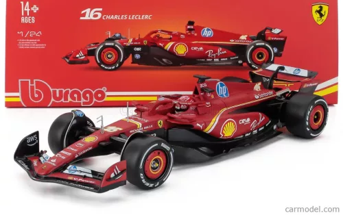 FERRARI  F1  SF-24 TEAM SCUDERIA FERRARI N 16 WINNER MONACO GP 2024 CHARLES LECLERC - WITH PILOT AND SHOWCASE  RED BLACK