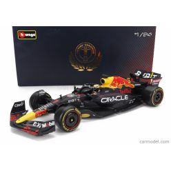   RED BULL  F1  RB18 TEAM ORACLE RED BULL RACING N 1 WORLD CHAMPION SEASON 2022 MAX VERSTAPPEN - WITH PILOT AND SHOWCASE  MATT BLUE YELLOW RED