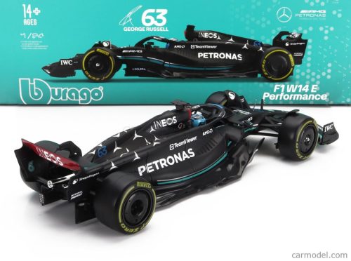 MERCEDES GP  F1 W14 TEAM MERCEDES-AMG PETRONAS FORMULA ONE N 63 SEASON 2023 GEORGE RUSSELL - WITH PILOT AND SHOWCASE  MATT BLACK