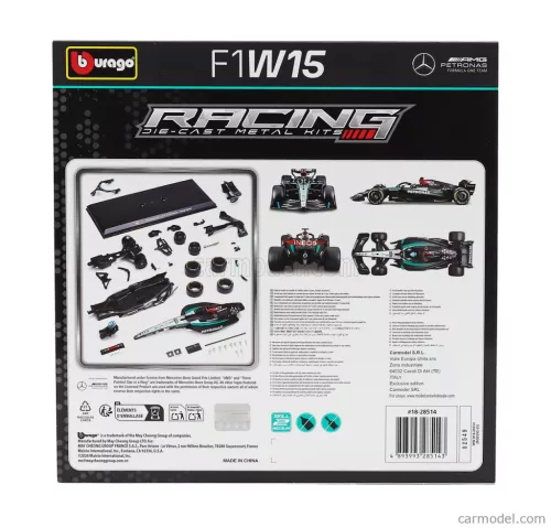 MERCEDES GP  F1  W15 EQ PERFORMANCE TEAM AMG PETRONAS MOTORSPORT N 63 SEASON 2024 GEORGE RUSSELL  BLACK SILVER GREEN