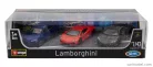 LAMBORGHINI  SET 3X URUS 2018 + AVENTADOR 2018 + CENTENARIO LP770-4 2016  GREY RED BLUE
