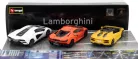 LAMBORGHINI  SET 3X REVUELTO HYBRID 2023 - AVENTADOR ROADSTER 2018 - COUNTACH LPi 800-4 2021  ORANGE YELLOW WHITE