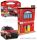 ACCESSORIES  DIORAMA - SET BUILD YOUR CITY FIRE STATION - CASERMA VIGILI DEL FUOCO - WITH VOLKSWAGEN T6 MINIBUS  RED WHITE