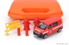 ACCESSORIES  DIORAMA - SET BUILD YOUR CITY FIRE STATION - CASERMA VIGILI DEL FUOCO - WITH VOLKSWAGEN T6 MINIBUS  RED WHITE